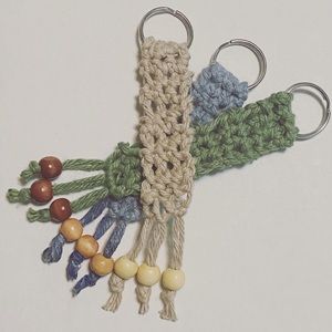 Boho crochet beaded keychain